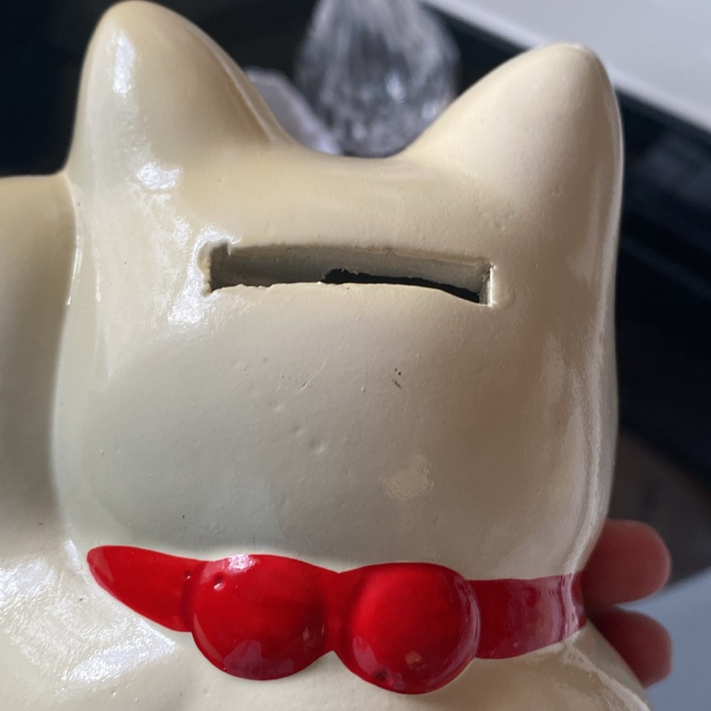 Vintage Japanese lucky cat piggybank - Picture 4 of 5